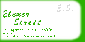 elemer streit business card